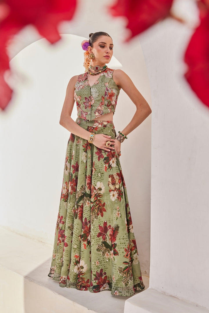 Sufi pallazos jacket set