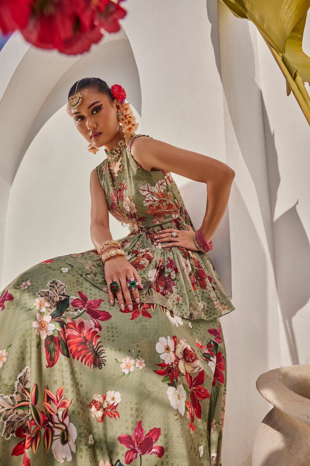 Sufi peplum lehenga set