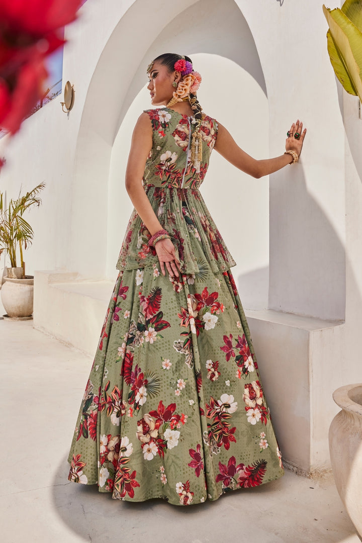 Sufi peplum lehenga set