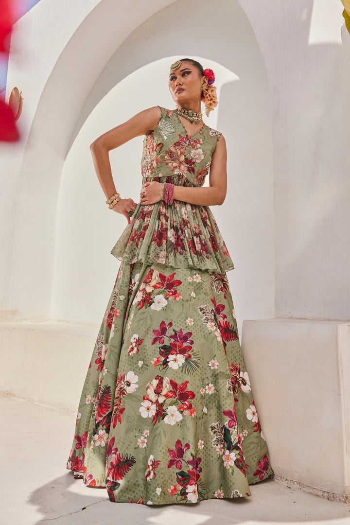 Sufi peplum lehenga set