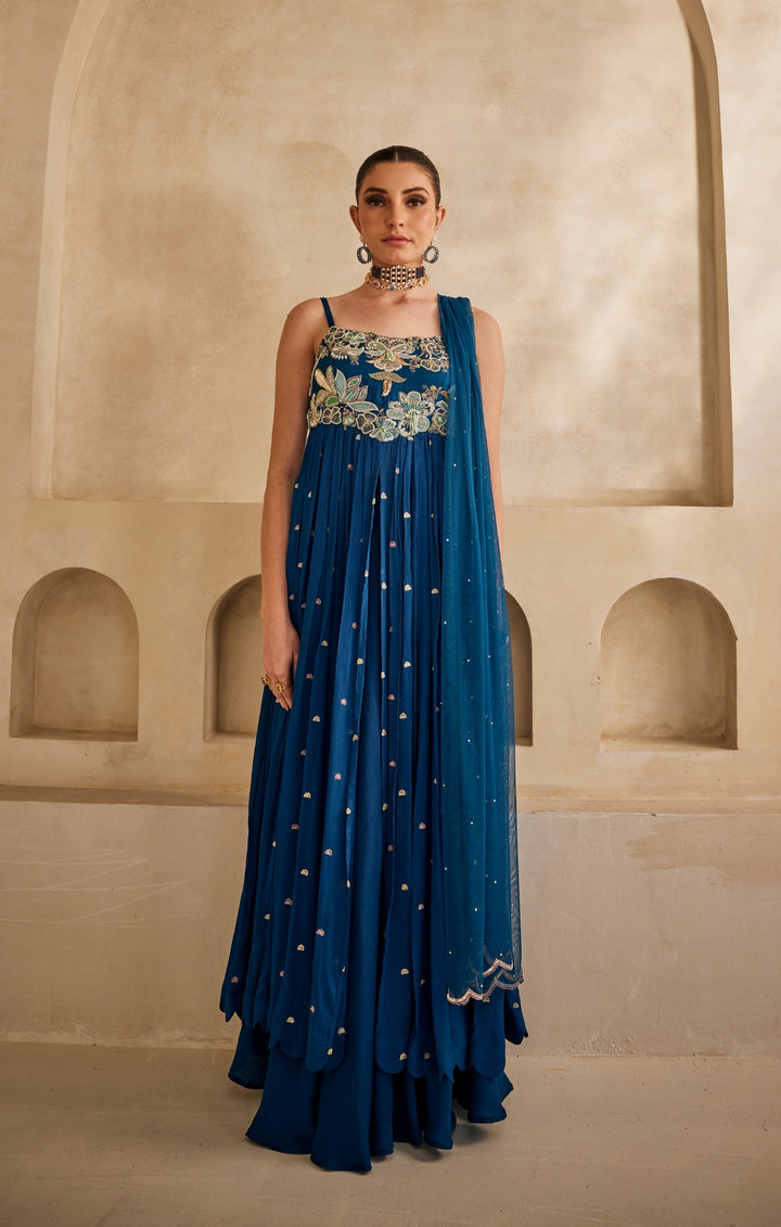 Neel Afreen Anarkali set