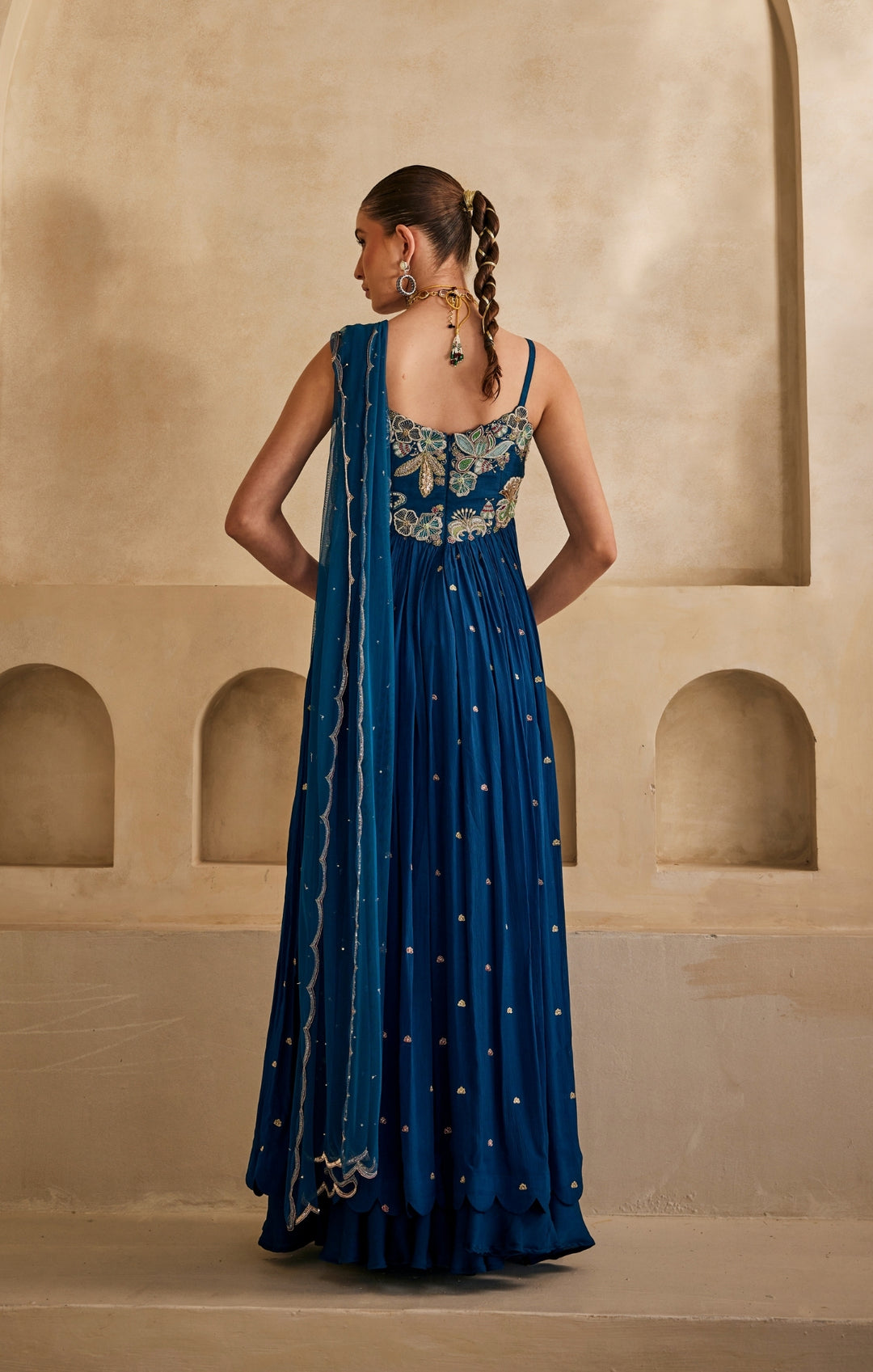 Neel Afreen Anarkali set