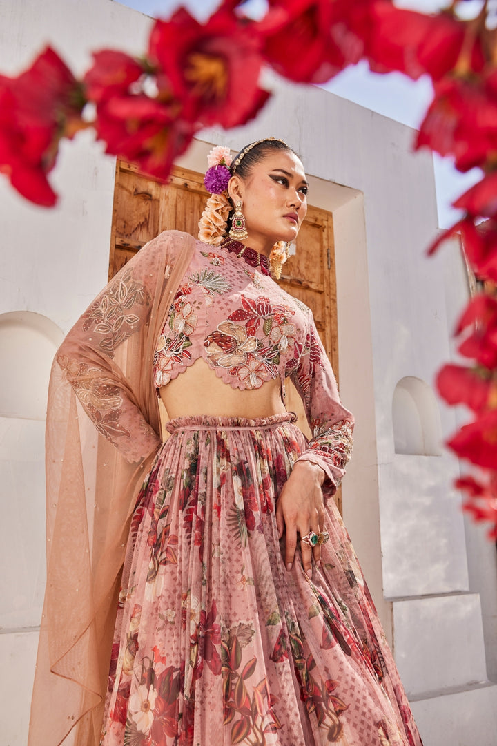 Saanjh croptop lehenga set