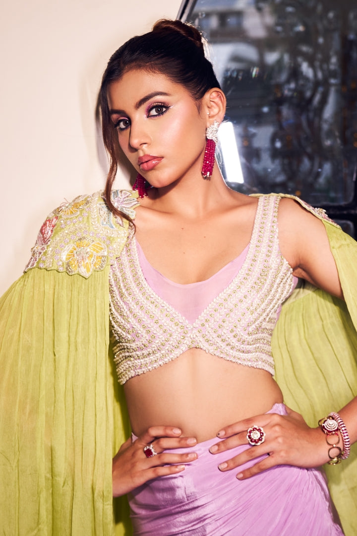 Nandini In Elora cape set