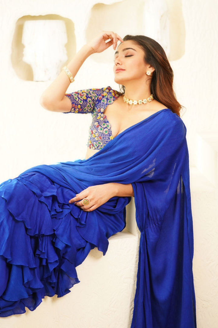 Sana Makbul In Kiara ruffled saree set