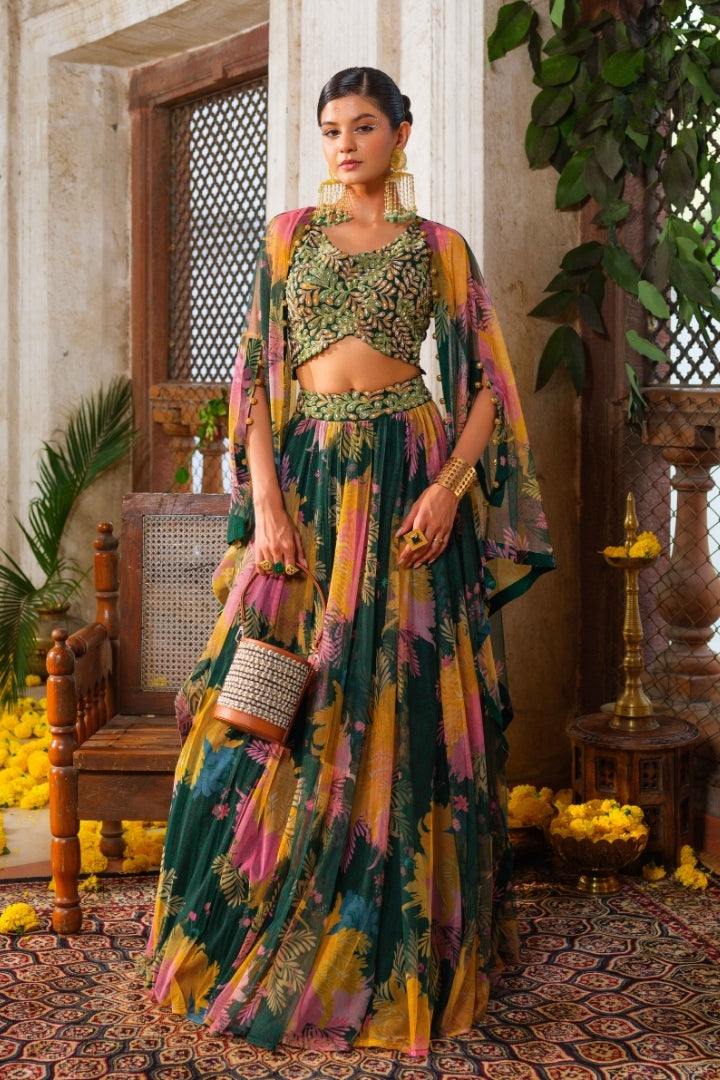Heera cape lehenga set