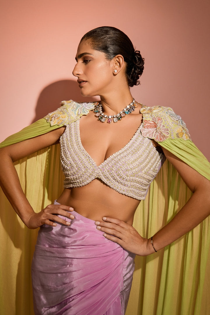 Kubbra Sait In Elora cape set