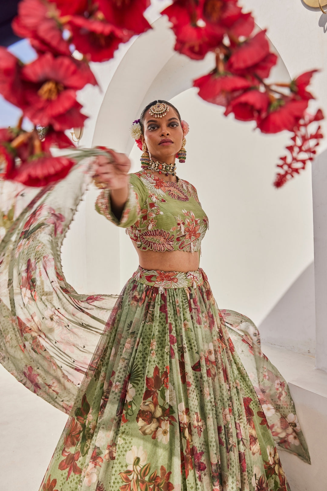 Sufi croptop lehenga set