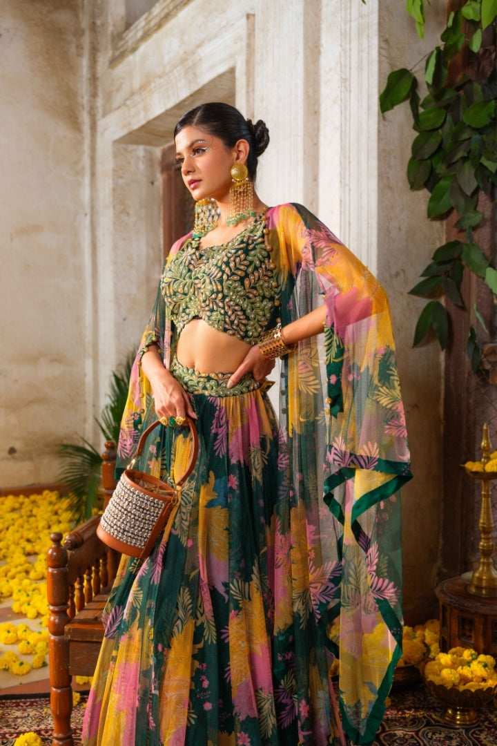 Heera cape lehenga set