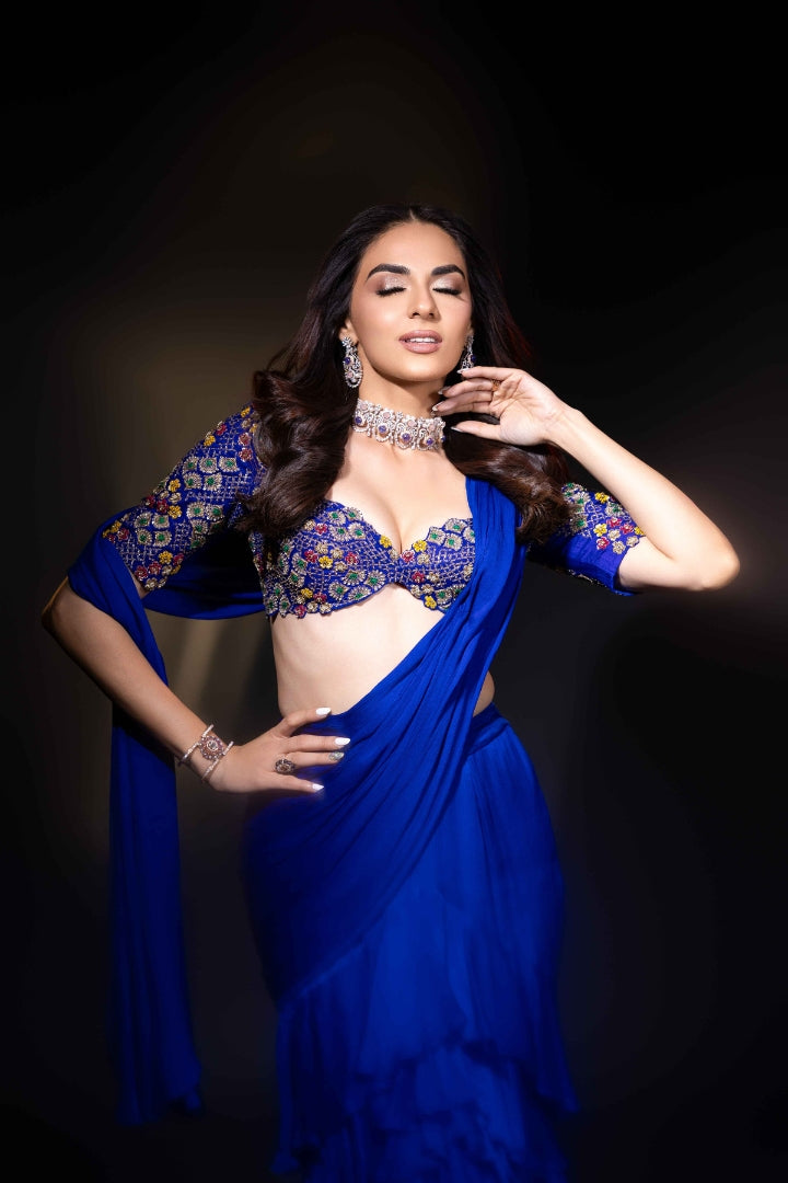 Lavina Israni In Kiara ruffled saree set