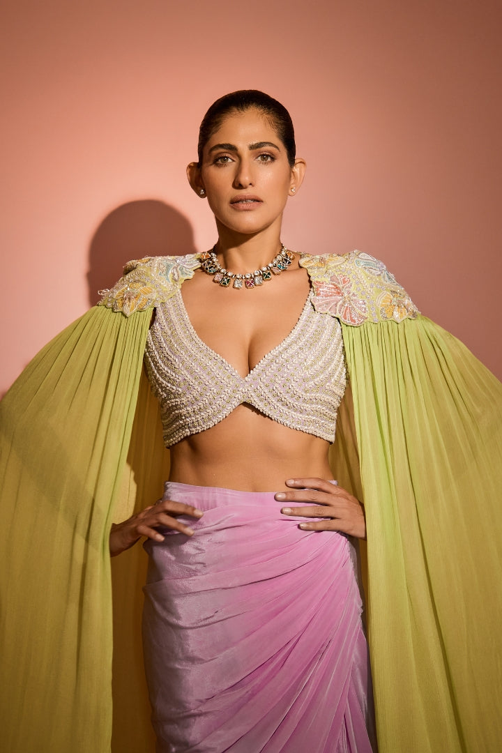 Kubbra Sait In Elora cape set