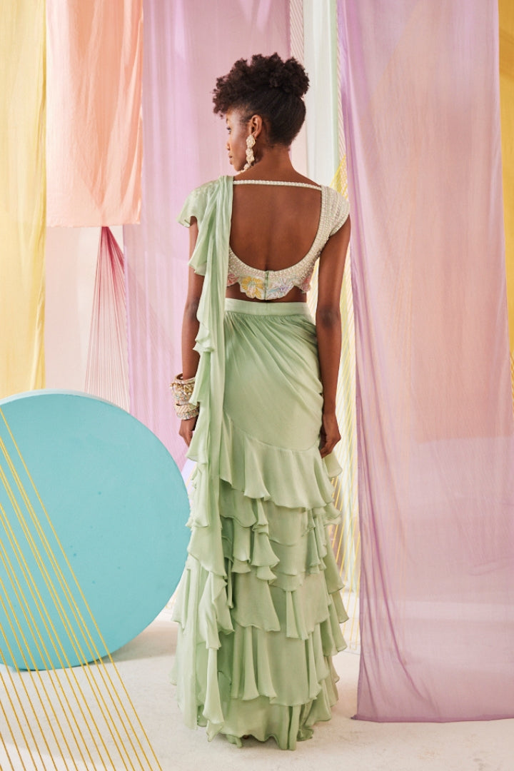 L√©a Ruffled Saree set