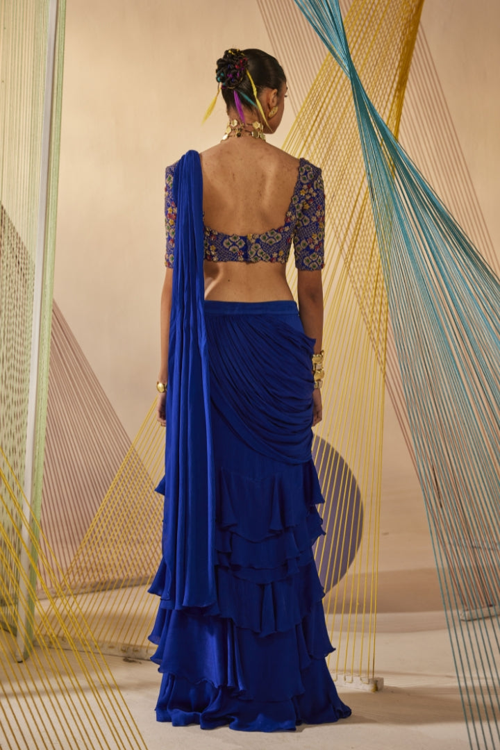 Kiara ruffled saree set