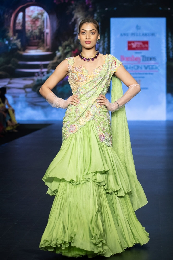 Kuha Pre-draped saree set