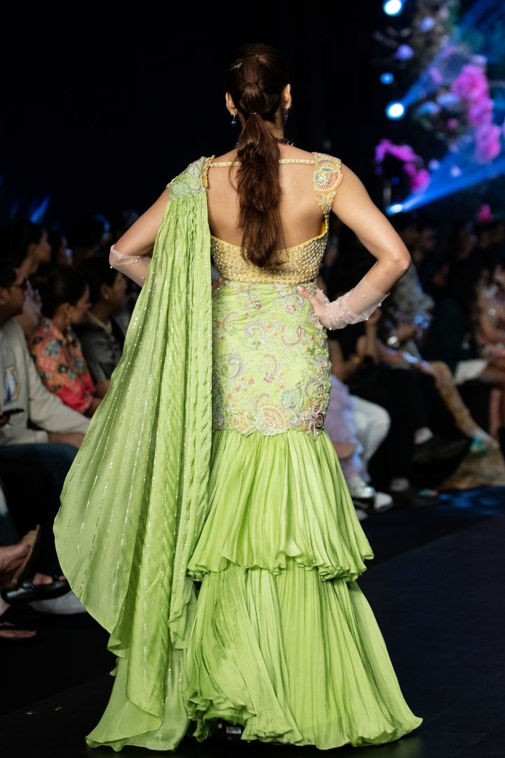 Kuha Pre-draped saree set