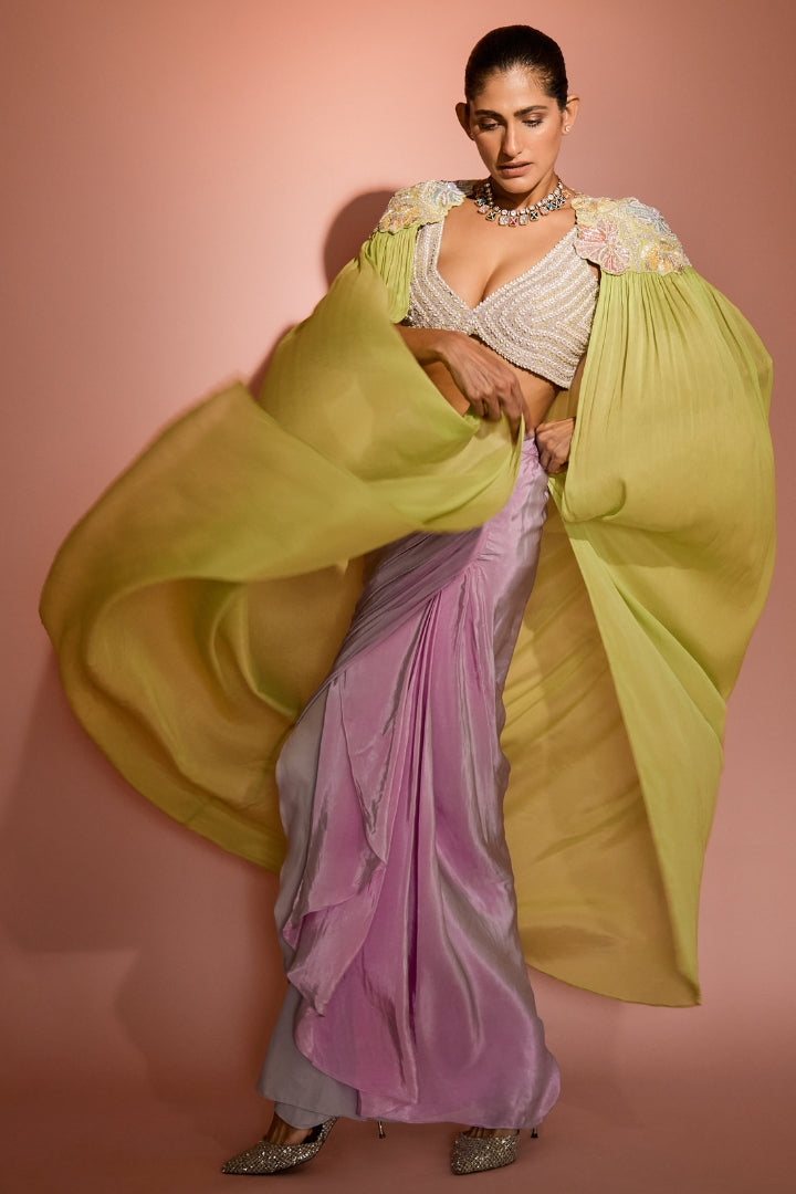 Kubbra Sait In Elora cape set