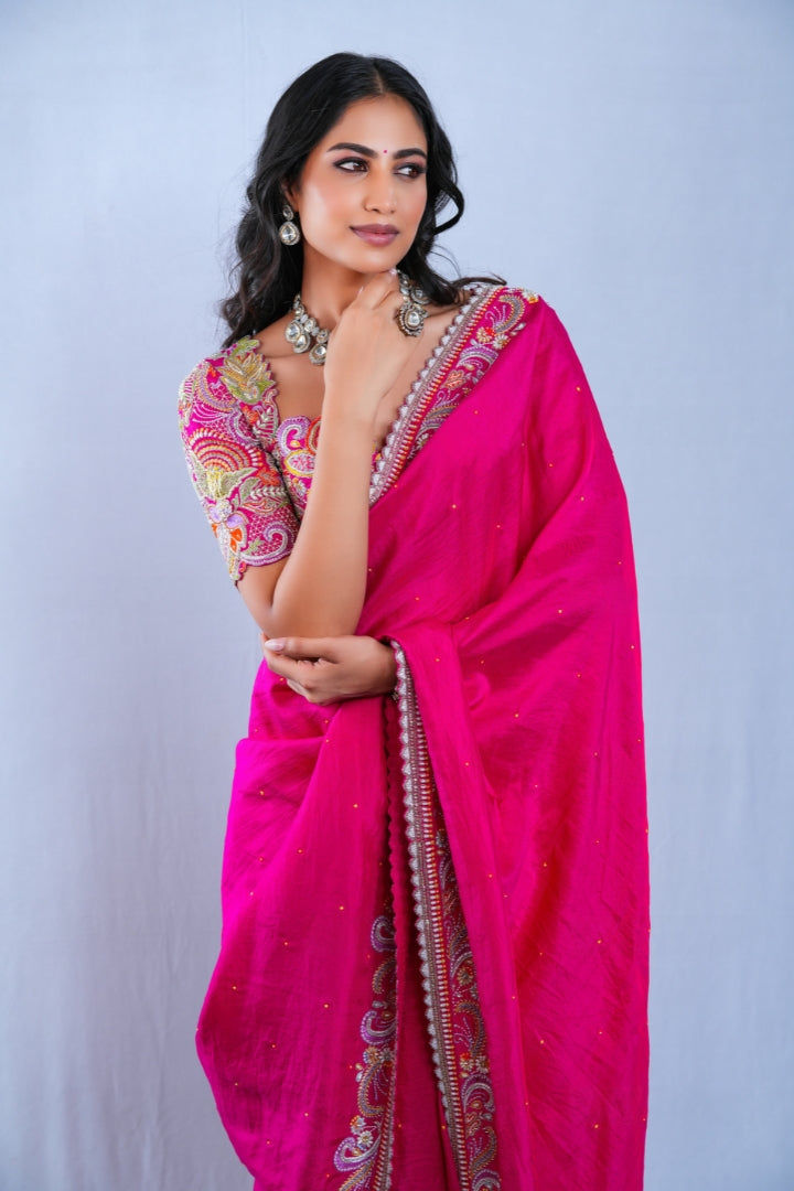 Chandna Jayaram In Tarani Pre-draped saree set