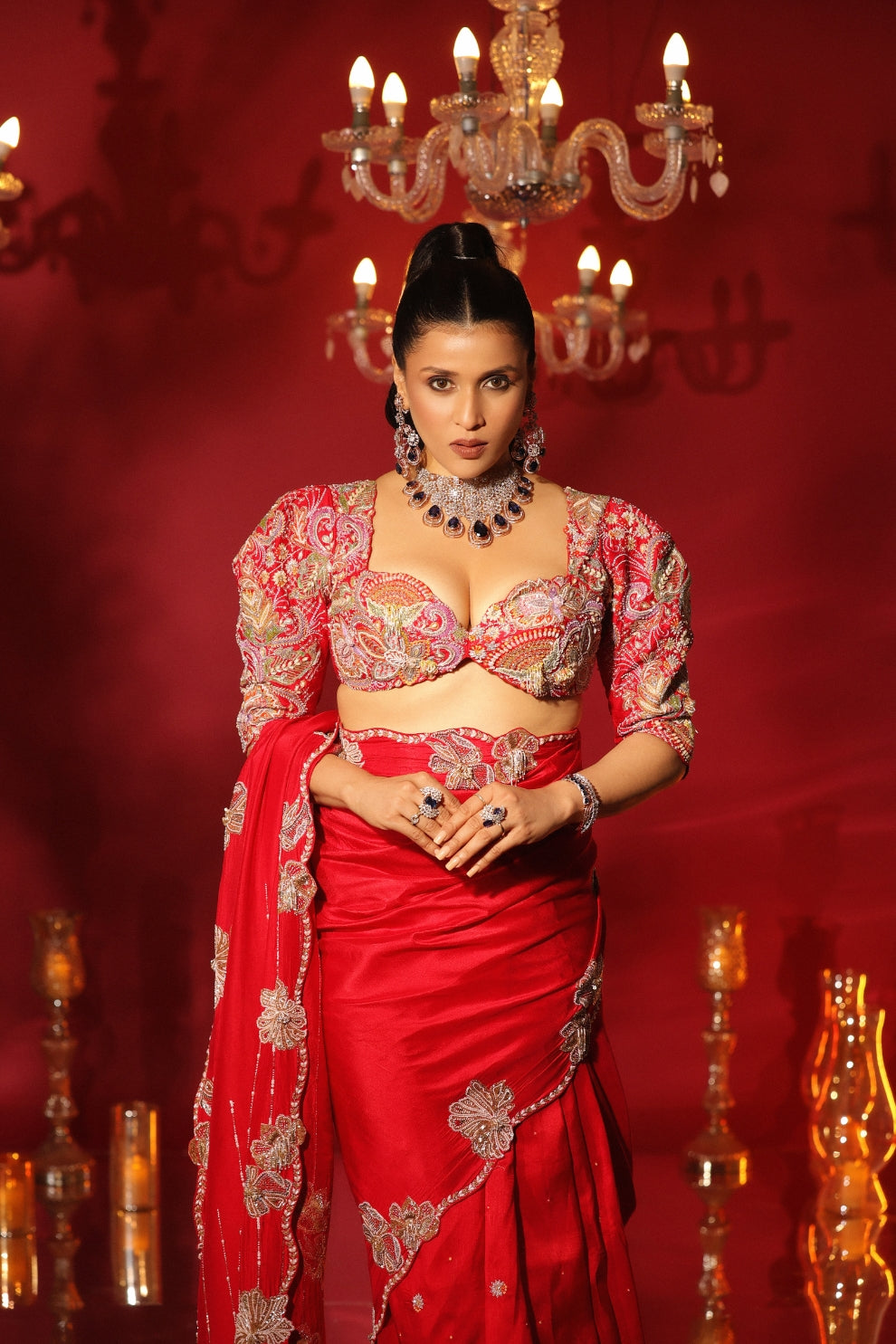 Mannara Chopra In Manita Saree Set