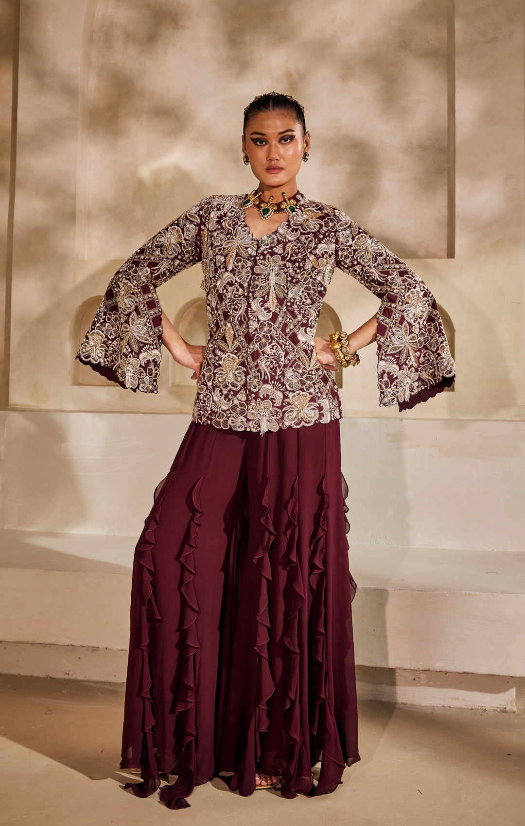 Mahveen jacket set