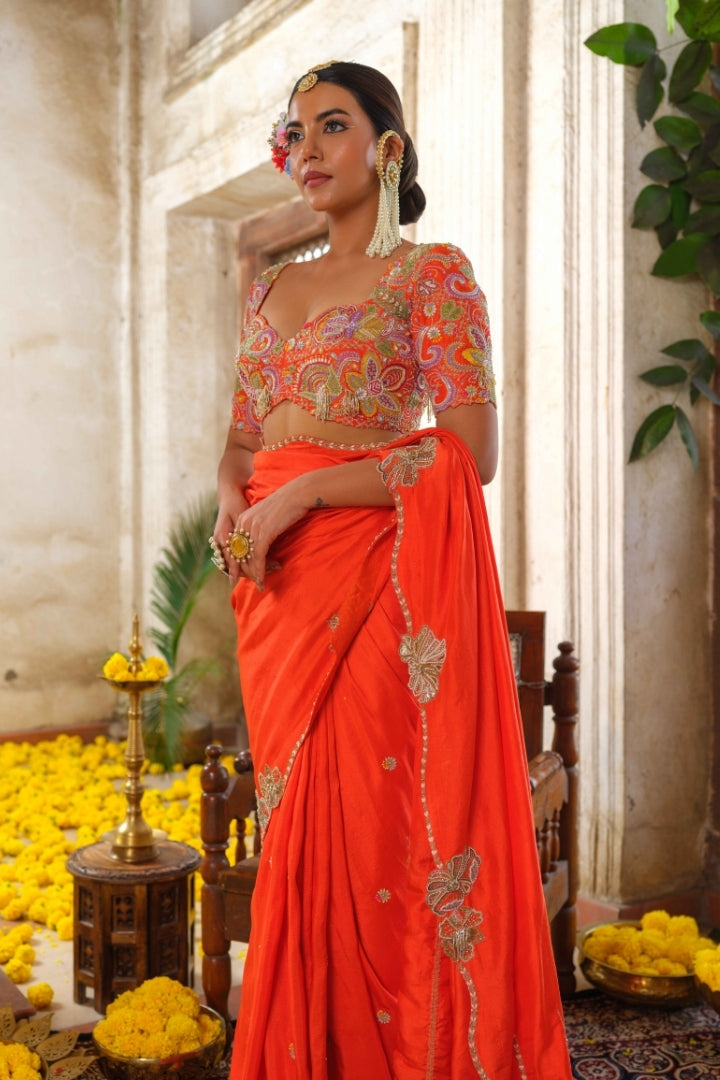 Gulmohar saree set