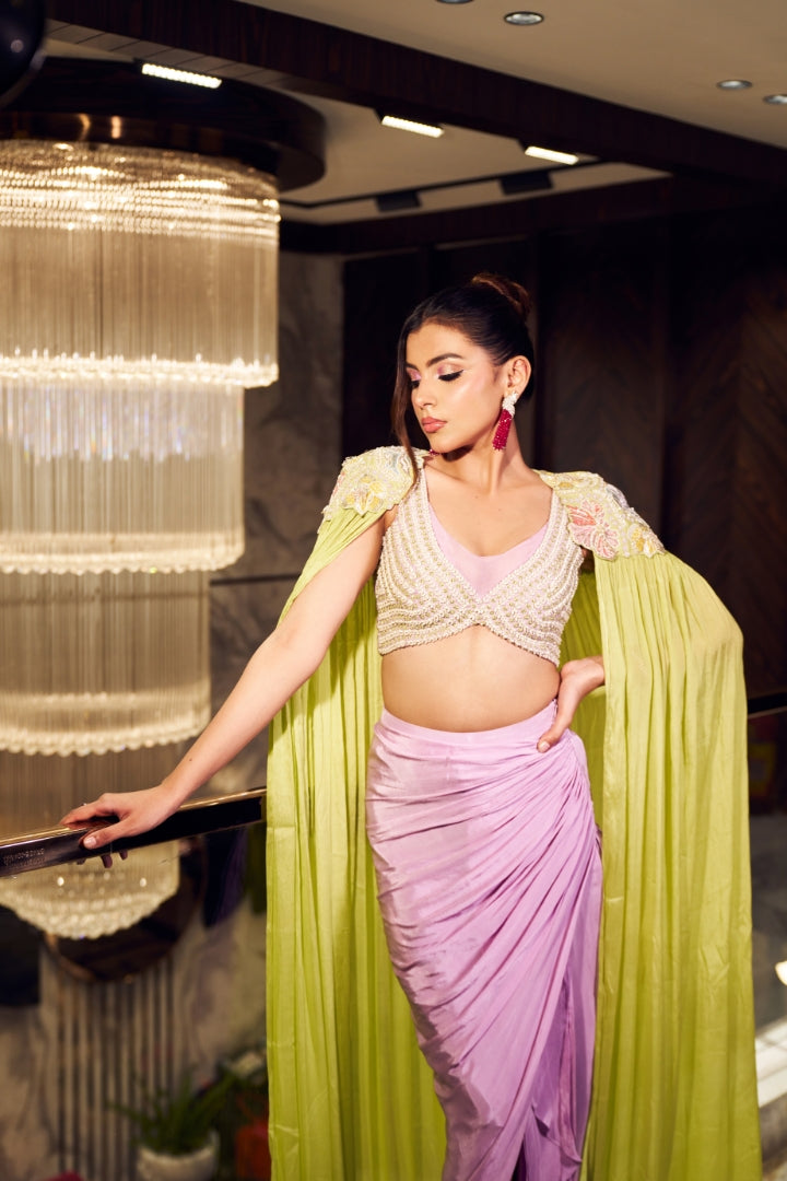Nandini In Elora cape set