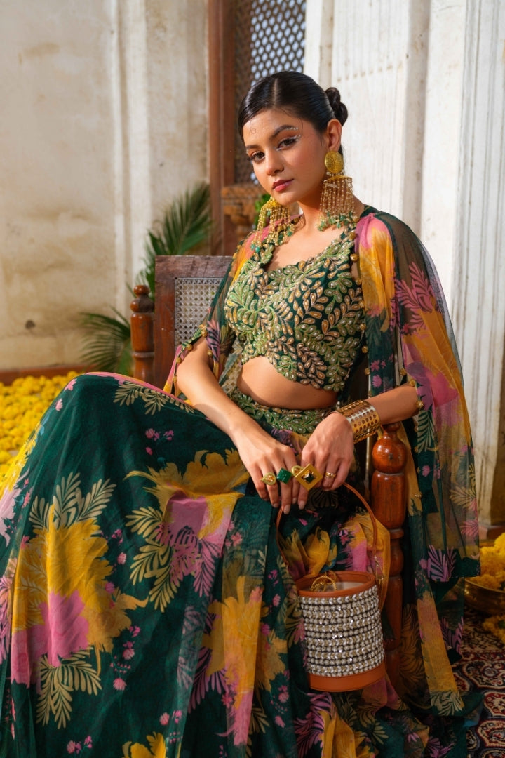 Heera cape lehenga set