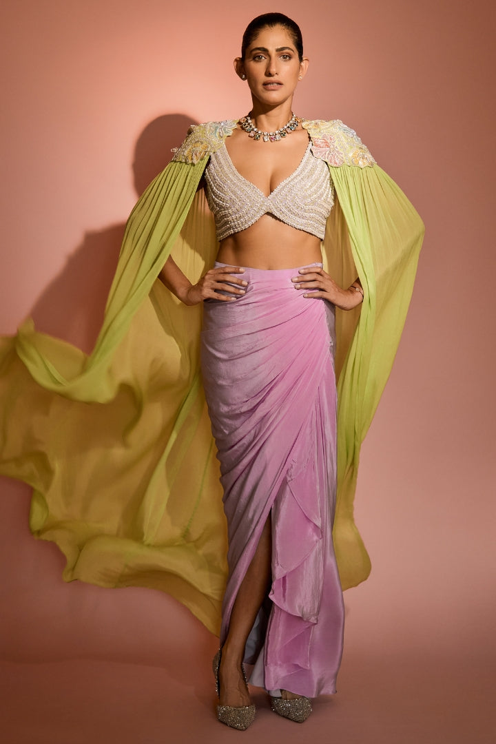 Kubbra Sait In Elora cape set