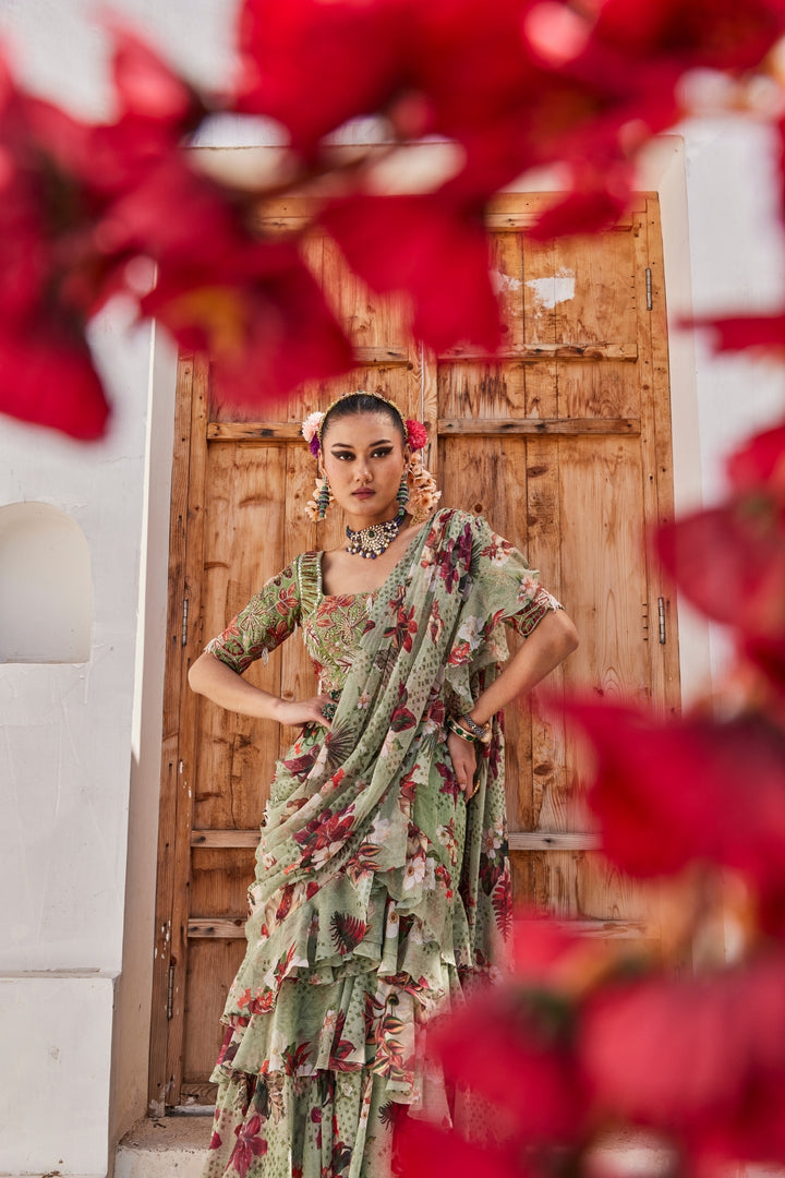 Sufi drape saree set