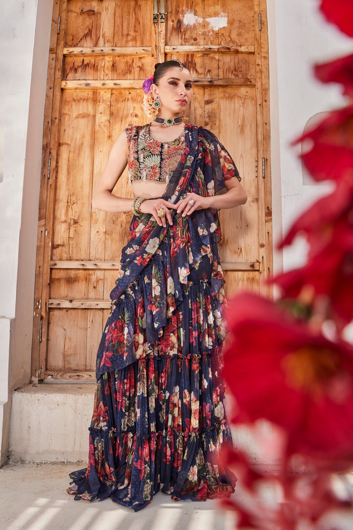 Zeenat drape saree set