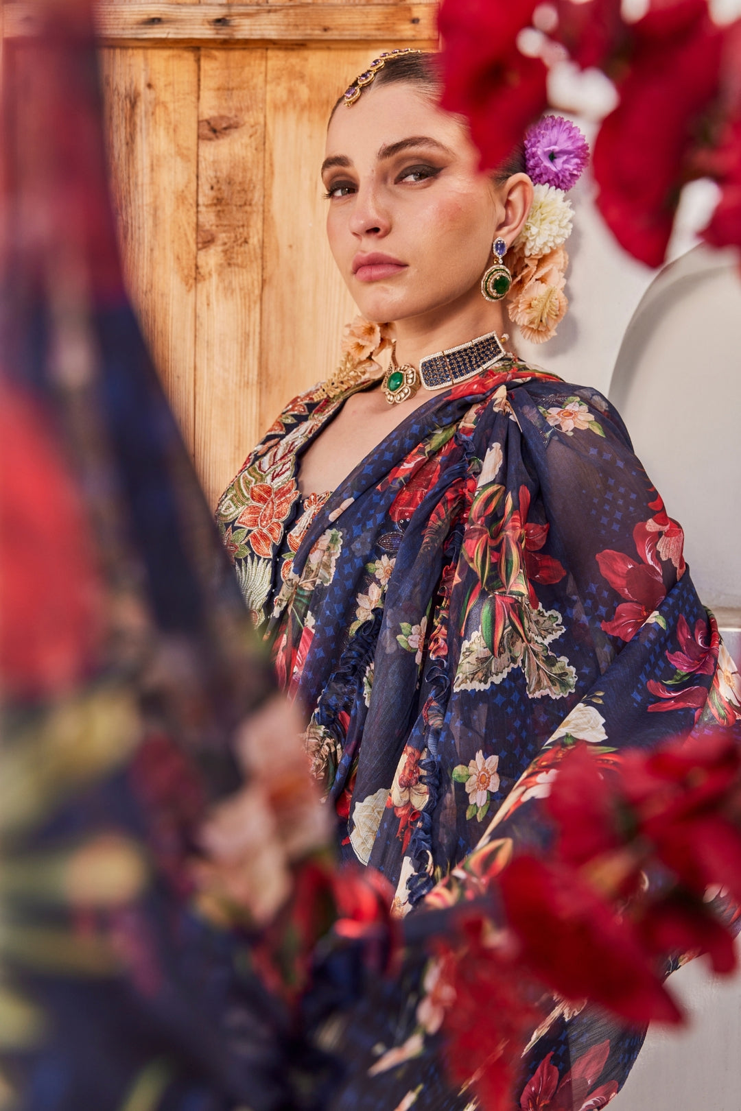 Zeenat drape saree set