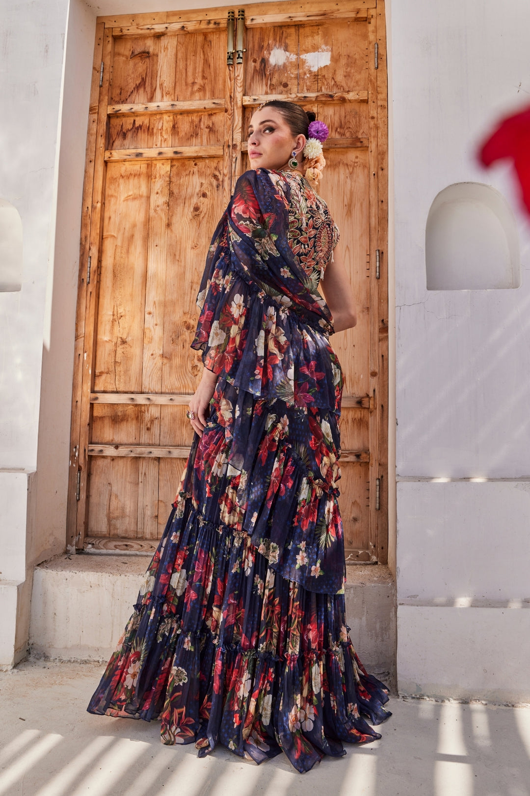 Zeenat drape saree set