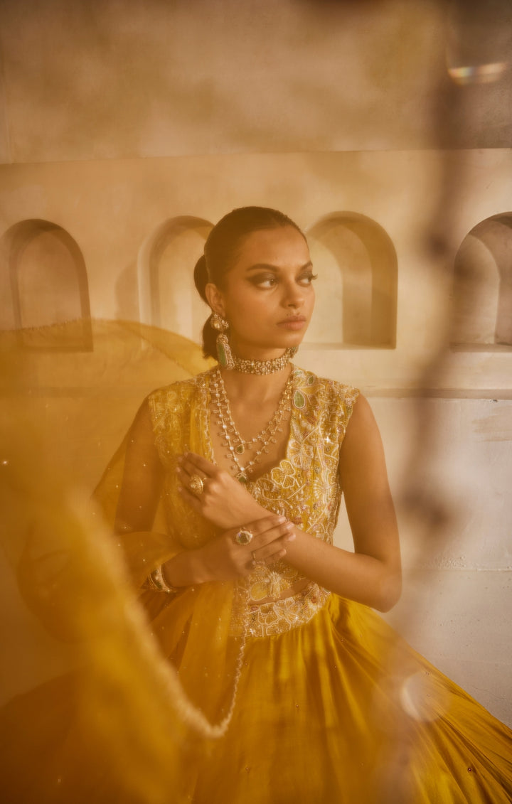 Peeli Noor lehenga set
