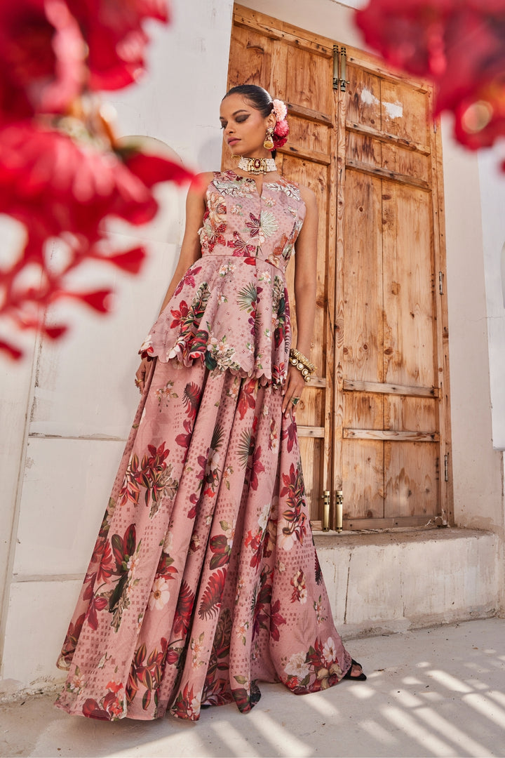 Saanjh peplum pallazos set