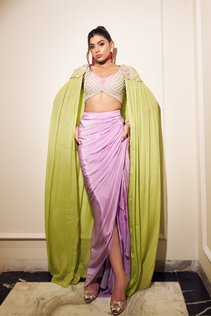 Nandini In Elora cape set