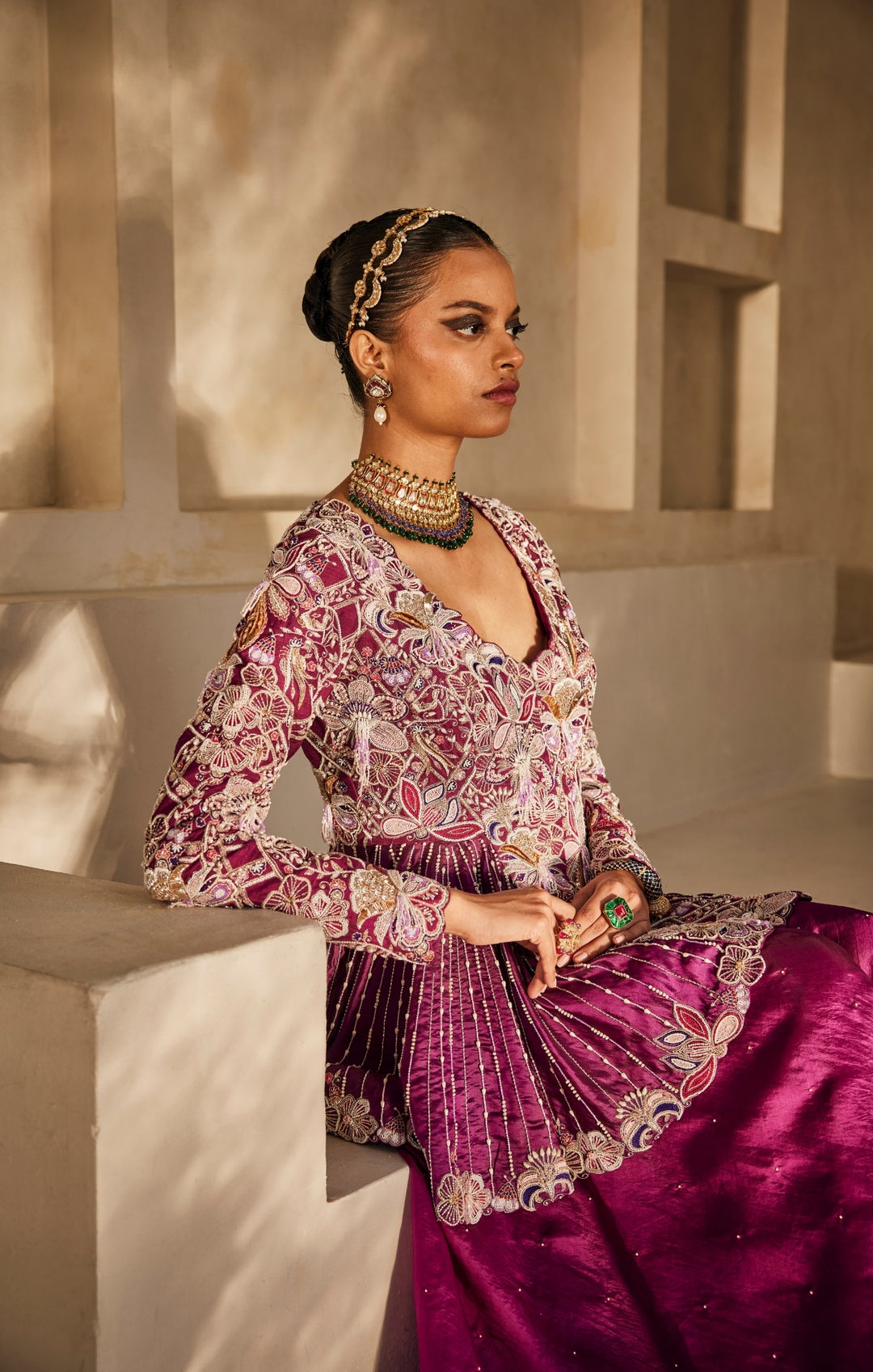 Mahira peplum palazzo set