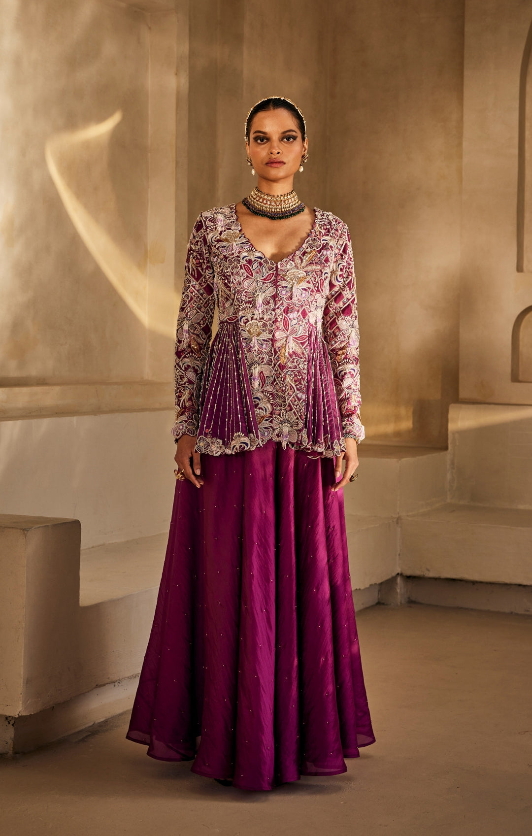 Mahira peplum palazzo set