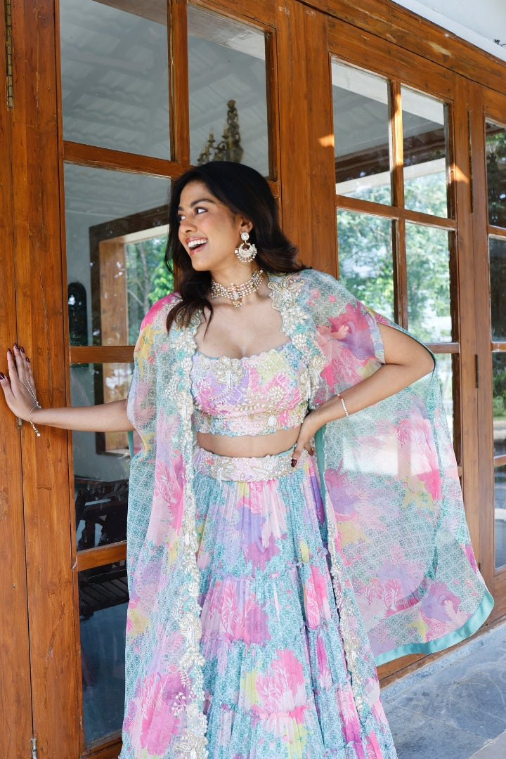 Divya Boppana In Genda lehenga set