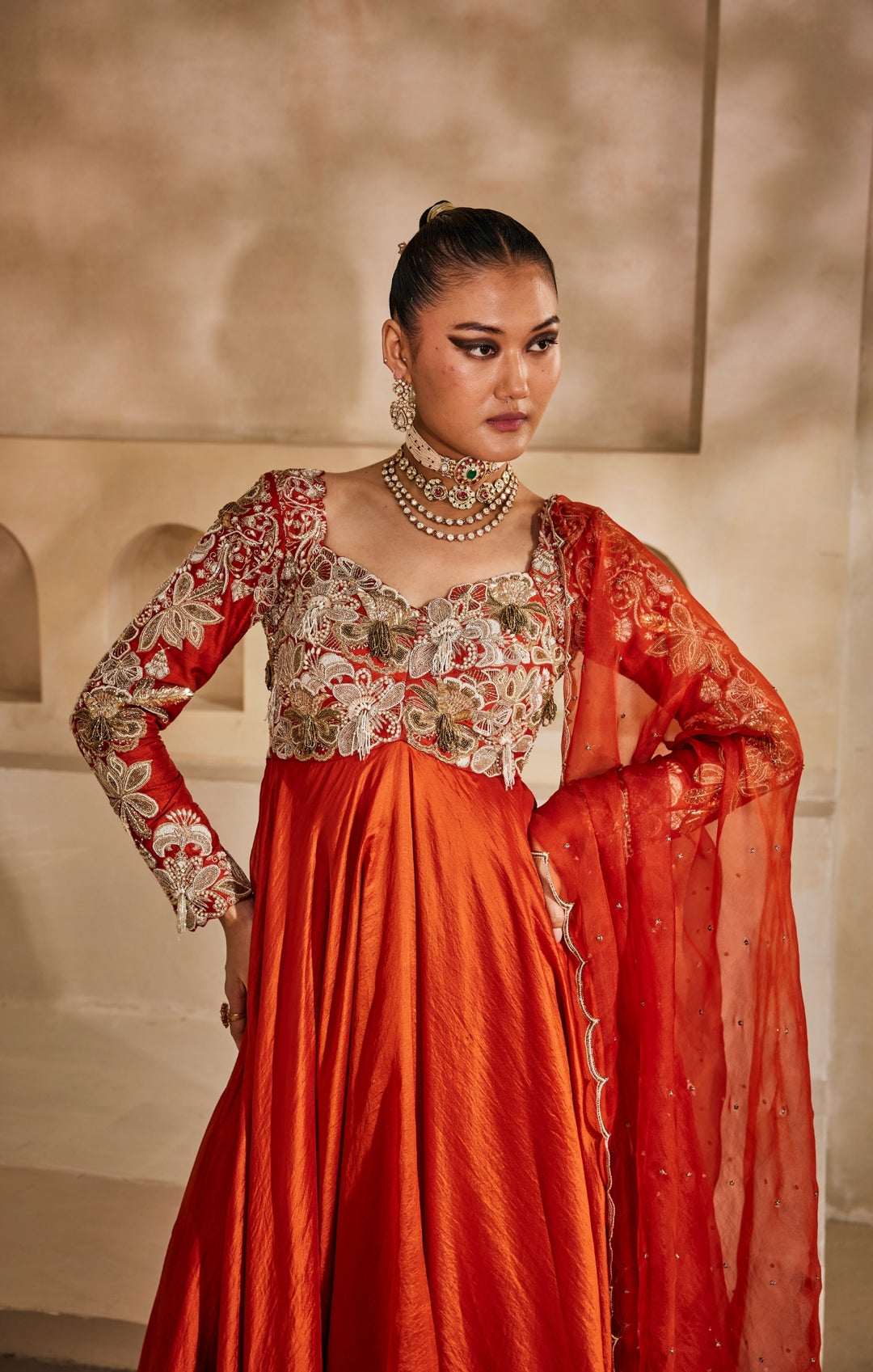 Kesari anarkali set
