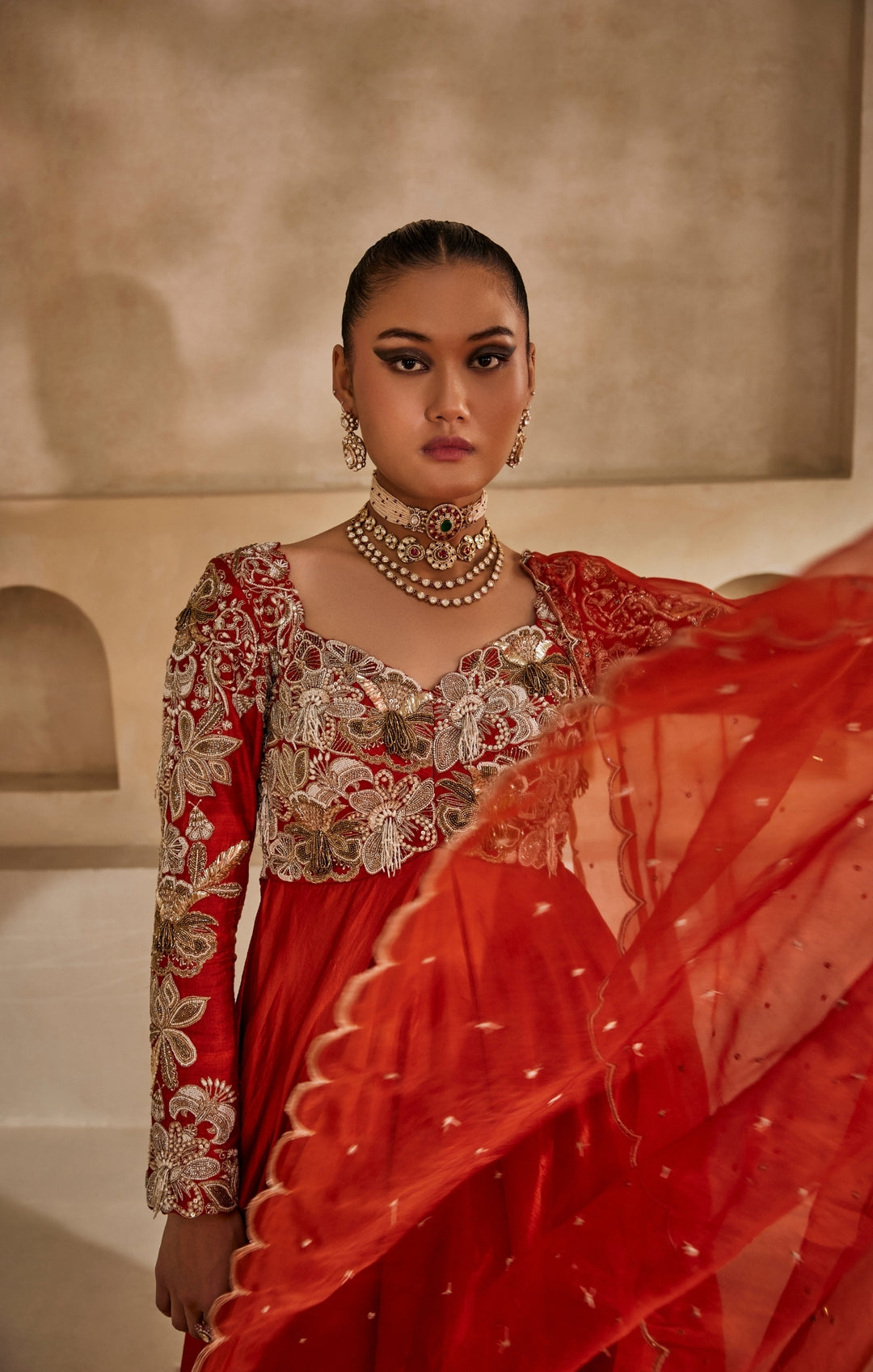 Kesari anarkali set