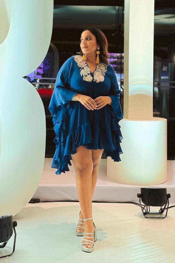 Jahnavi Dashetty In Jaan Kaftan Short Dress