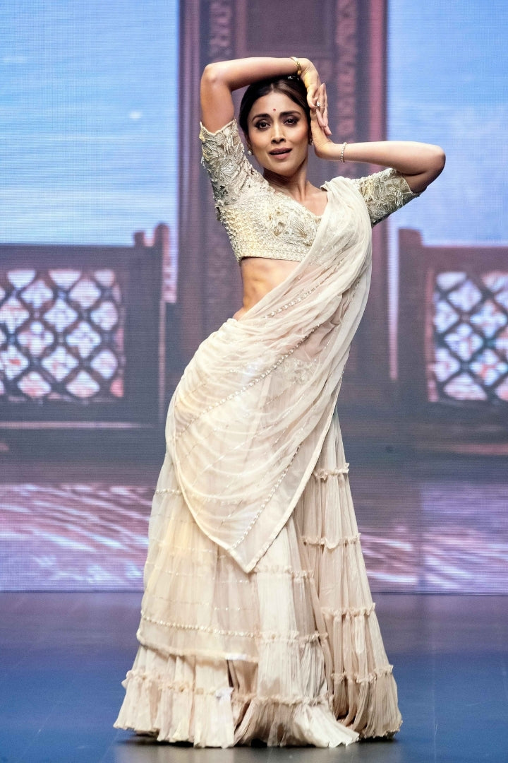 Shriya Saran In Kuvala Lehenga set