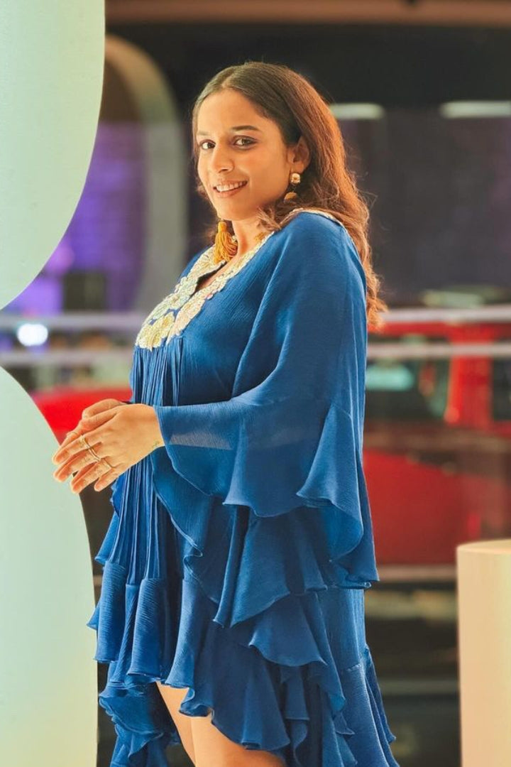 Jahnavi Dashetty In Jaan Kaftan Short Dress