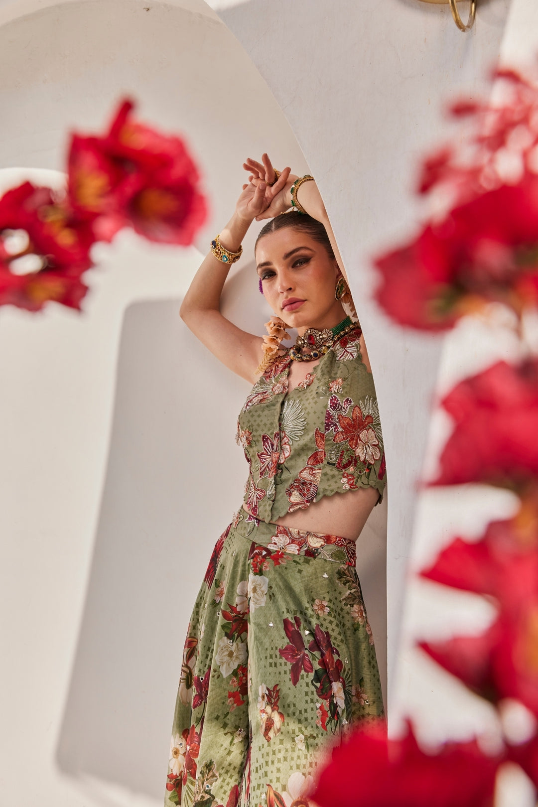 Sufi pallazos jacket set