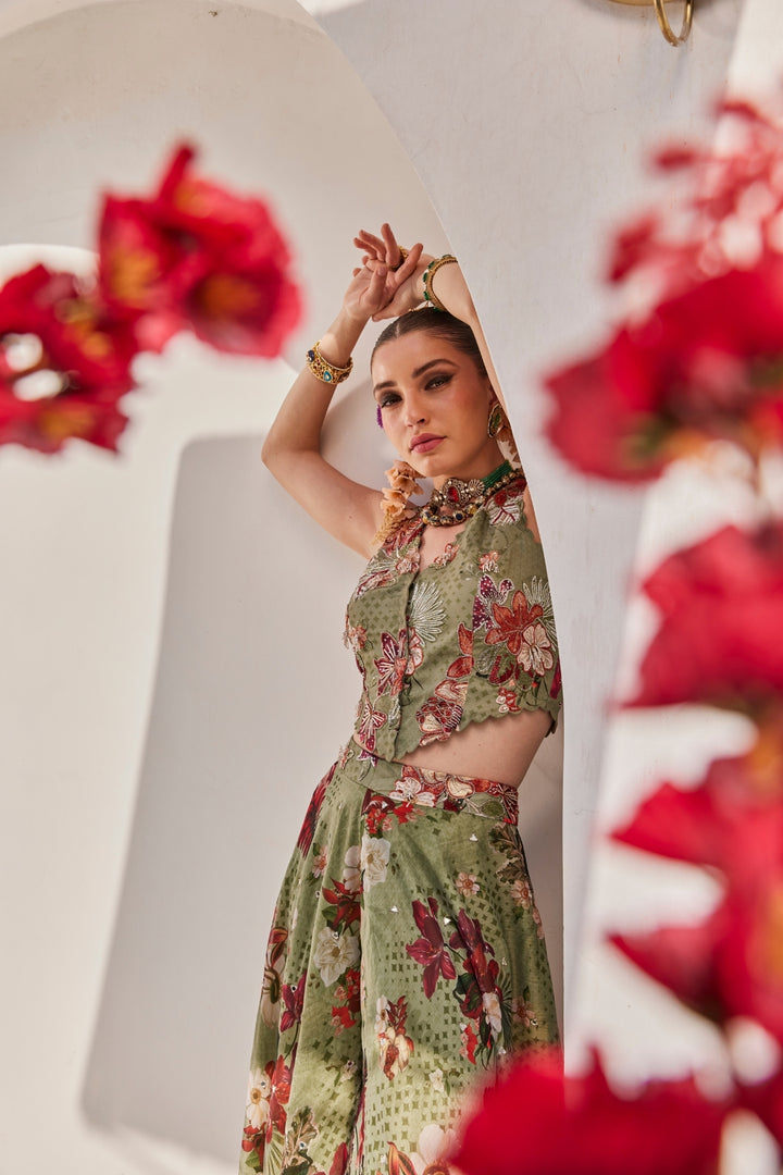 Sufi pallazos jacket set