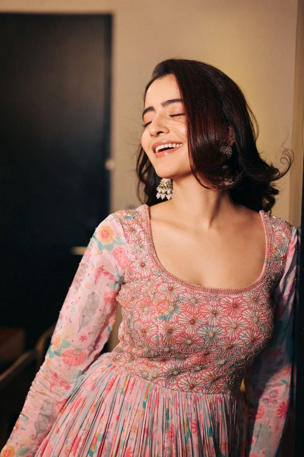 Rukshar Dhillon In gulaabi anarkali set